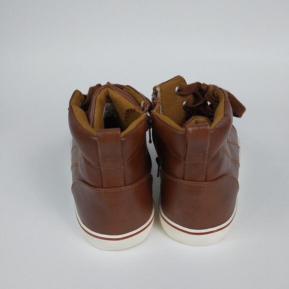 Boys' Florian‎ Lace-Up Zipper Sneakers Brown - Cat & Jack - SIZE 4 - Picture 3 of 5